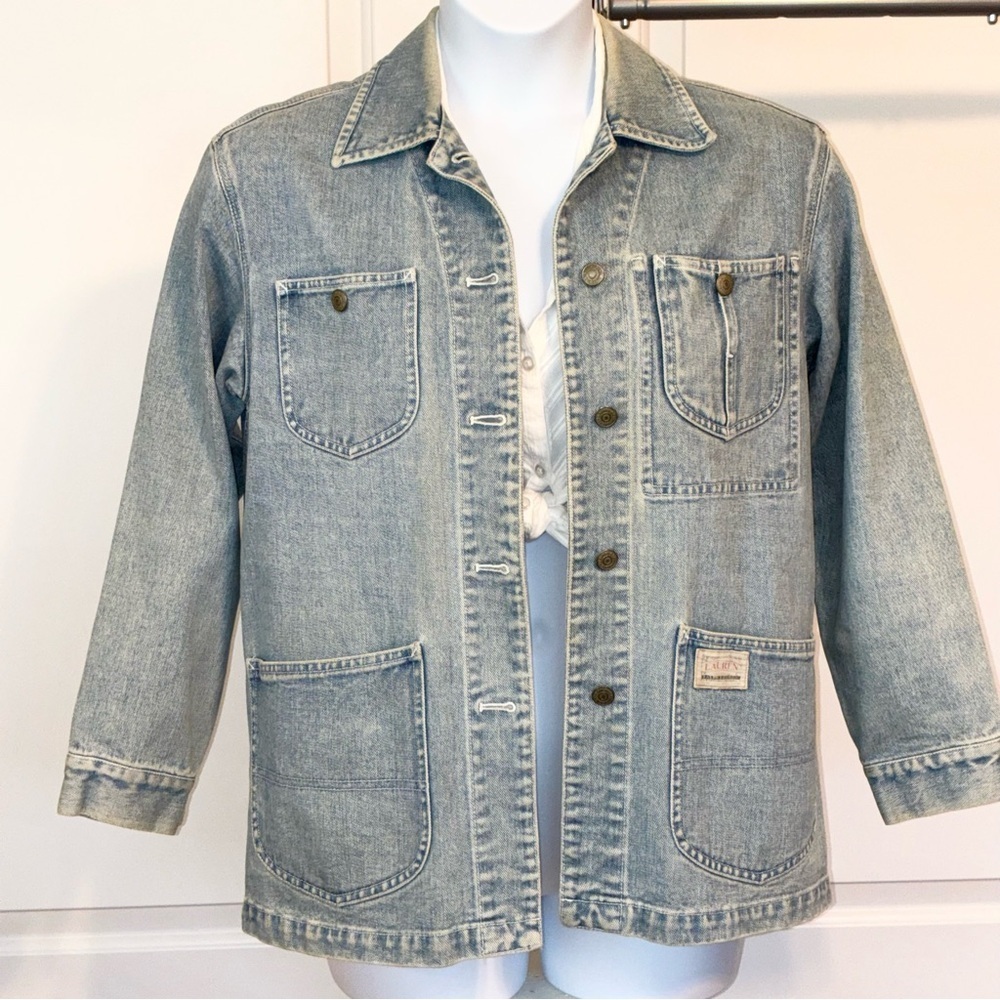 Lauren Ralph Lauren Petite Denim Chore Barn Jacket Small Vintage 80’s 90’s
